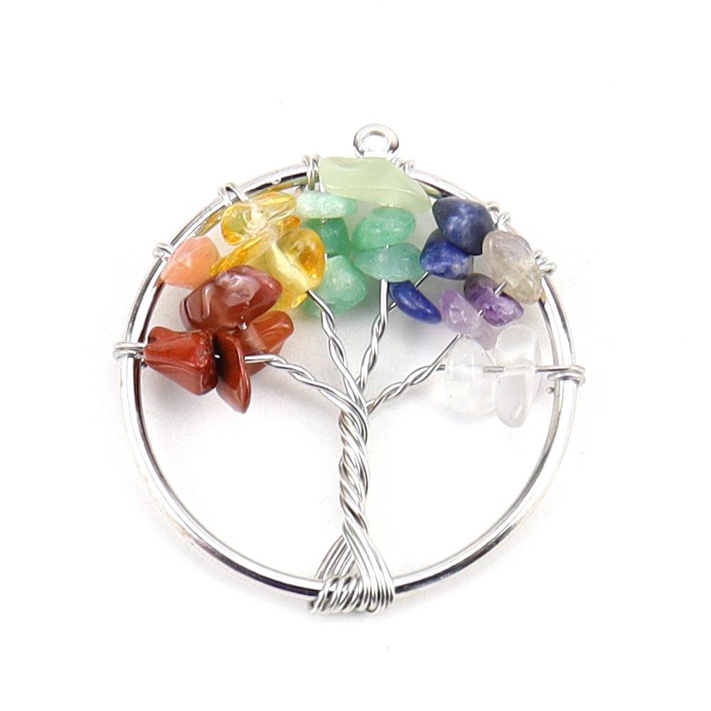 3Cm Tree Of Life Pendant Natural Crystal Gravel Fortune Tree Necklace Accessories N114