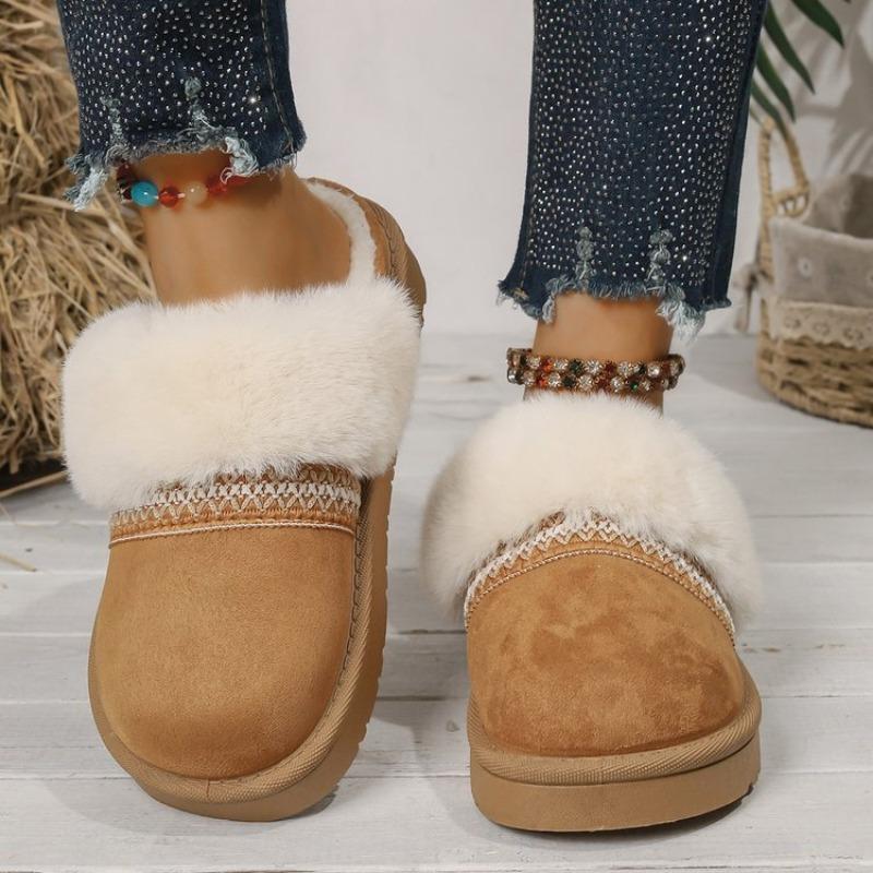 Large size thick-soled piled thickened cotton slippers for women's autumn and winter new warm cotton shoes for women