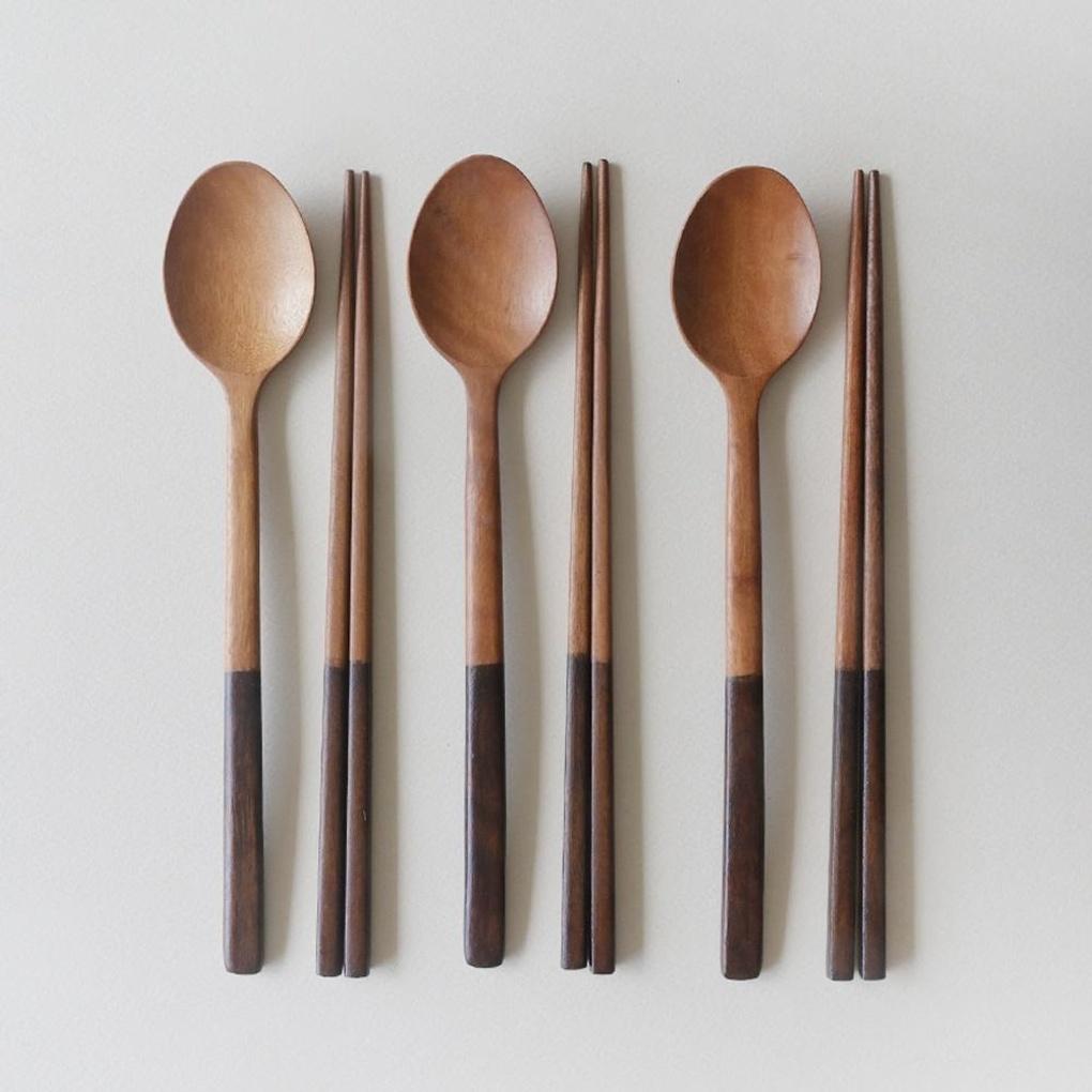 Romwood Rosewood Two-Tone Brown Spoon Set