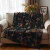 Autumn Pinecone Pumpkin Anime Cartoon Flannel Blanket Soft Warm Throw for Bedroom Sofa Car Kids Holiday Gift