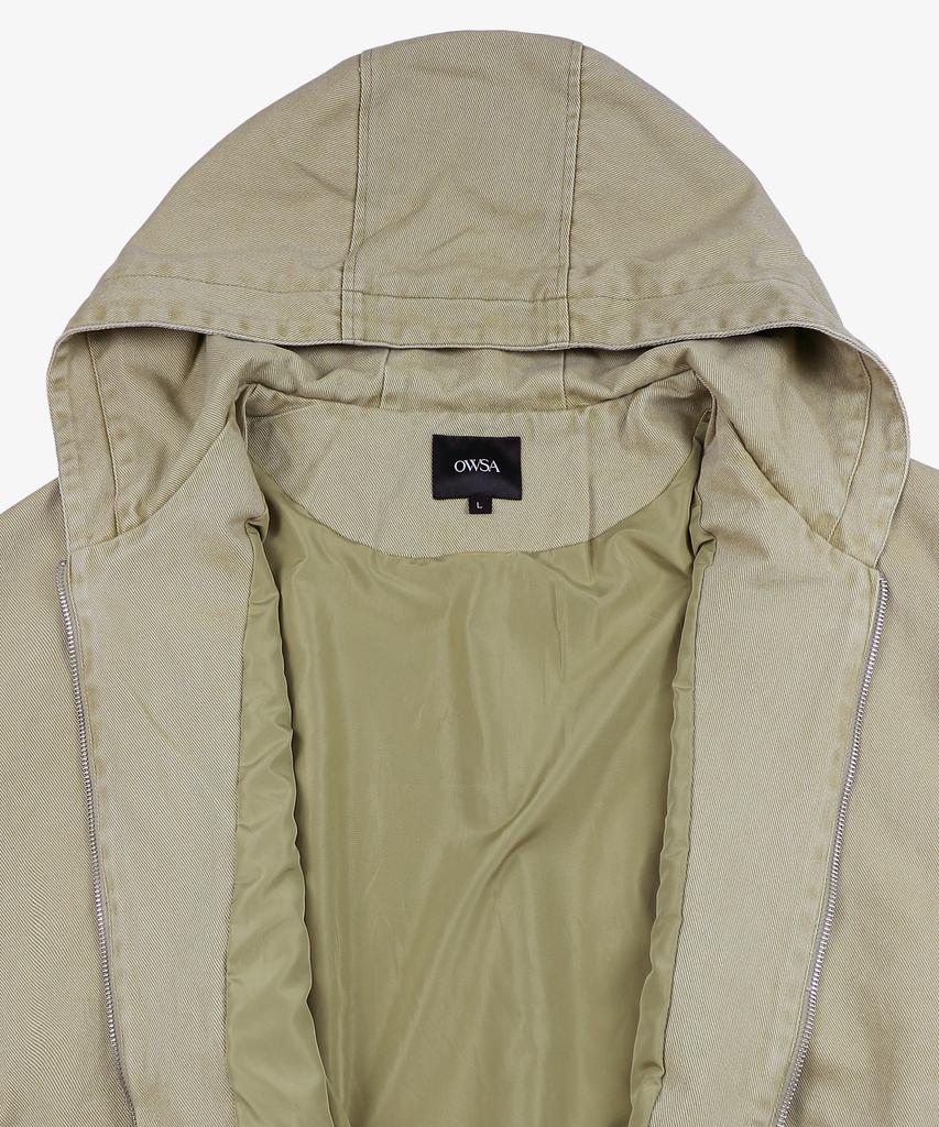 OWSA Two-Way Cotton Hooded Zip-Up Jacket - Beige