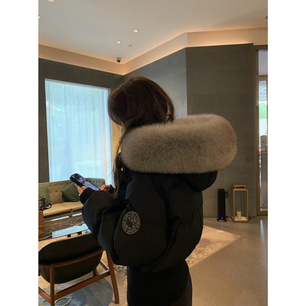 Winter new fur collar hooded cotton-padded coat thickened short cotton-padded coat women's coat