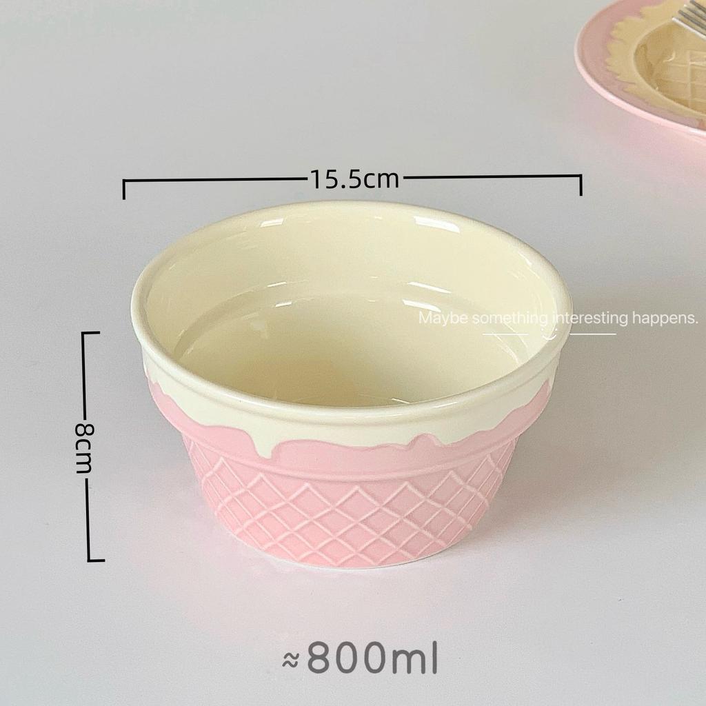 Cute Ceramic Bowls Yogurt Bowl Creative Dessert Tableware Serving Bowl  Household Dishes