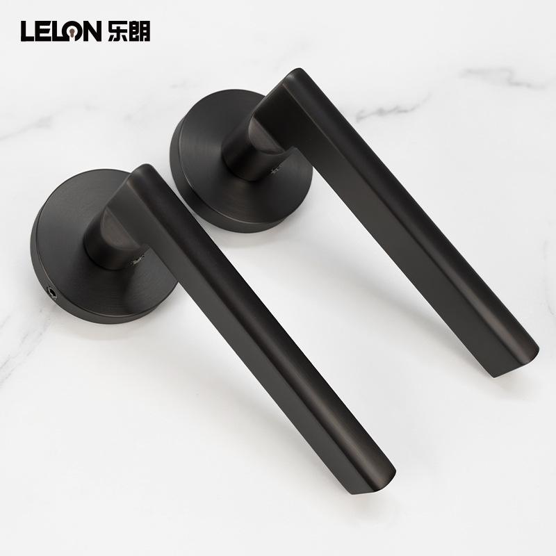 Modern Silent Magnetic Wood Door Handle Lock - Indoor Bedroom Universal Split Lever
