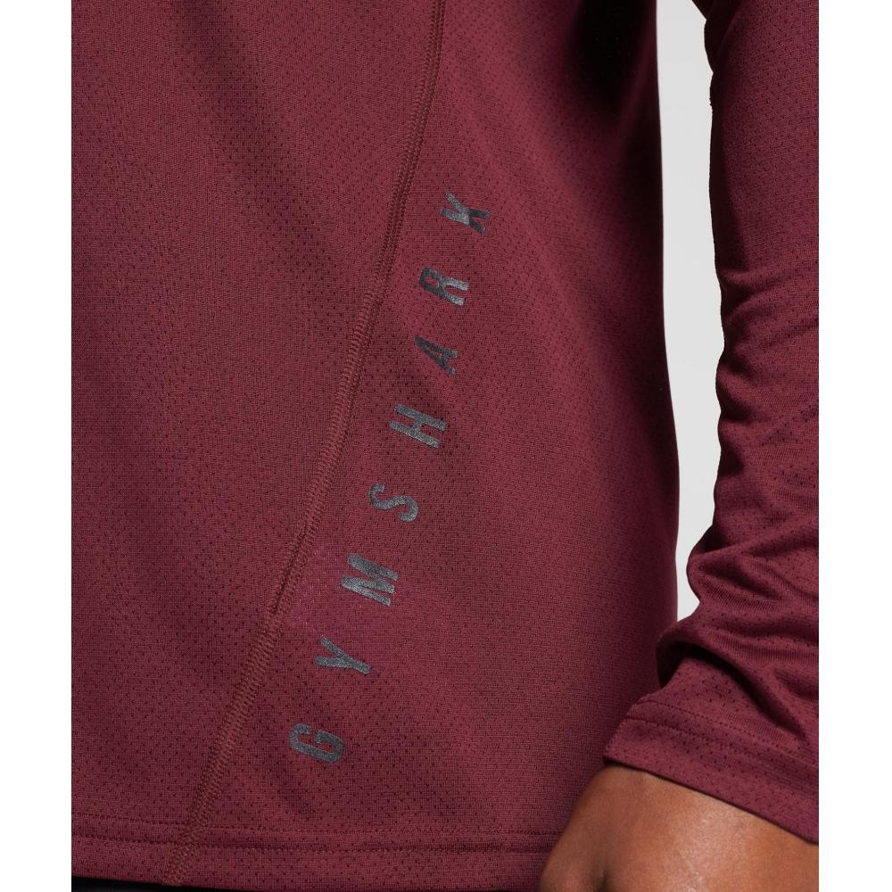 GYMSHARK Sport Long Sleeve T Shirt Plum Pink Black Marl A2A7L KBVL