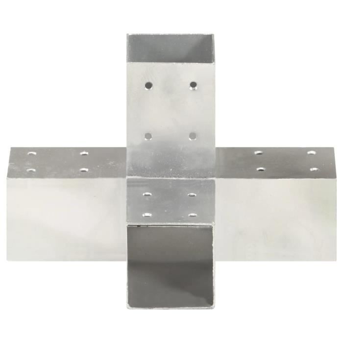 VidaXL Connecteurs de poteau 4 pcs Forme en X Métal galvanisé 71x71 mm
