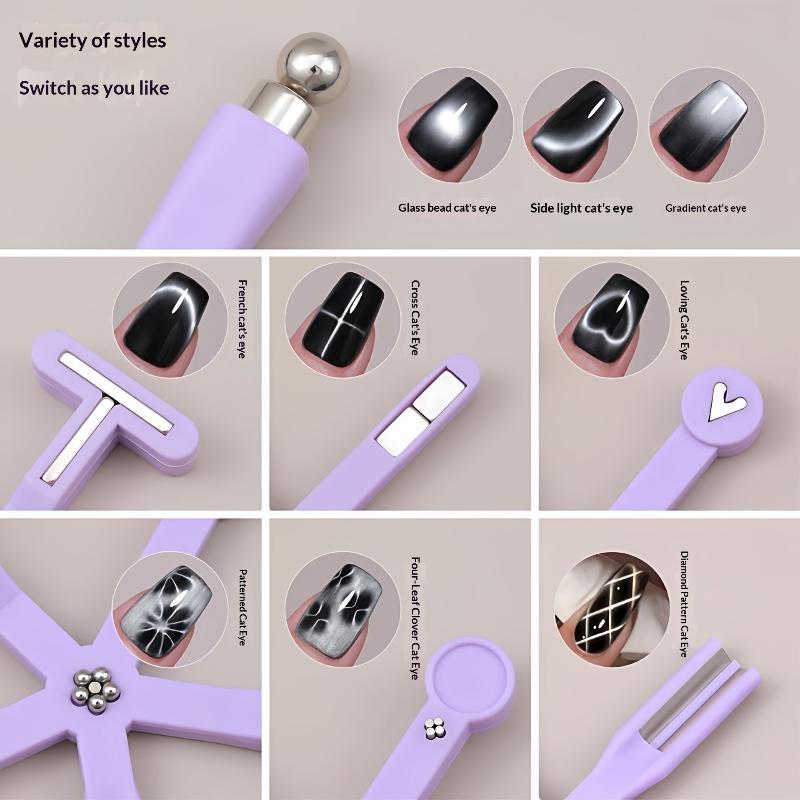 8-in-1 Starker Magnetischer Stick Multifunktionaler Katzenaugen-Magnet Nagellack Für UV-Gel-Lack Manicure Design Stift Werkzeuge