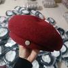 Simple Decor Wool Beret Hats Elegant Solid Color Elastic Painter Cap Lightweight Berets for Women Daily Use