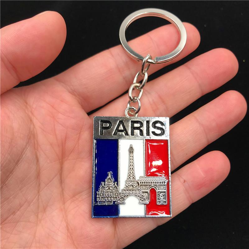 Fashion Paris Roma London America Sign Keychains Metal Keyrings Car Key Buckle Accessories