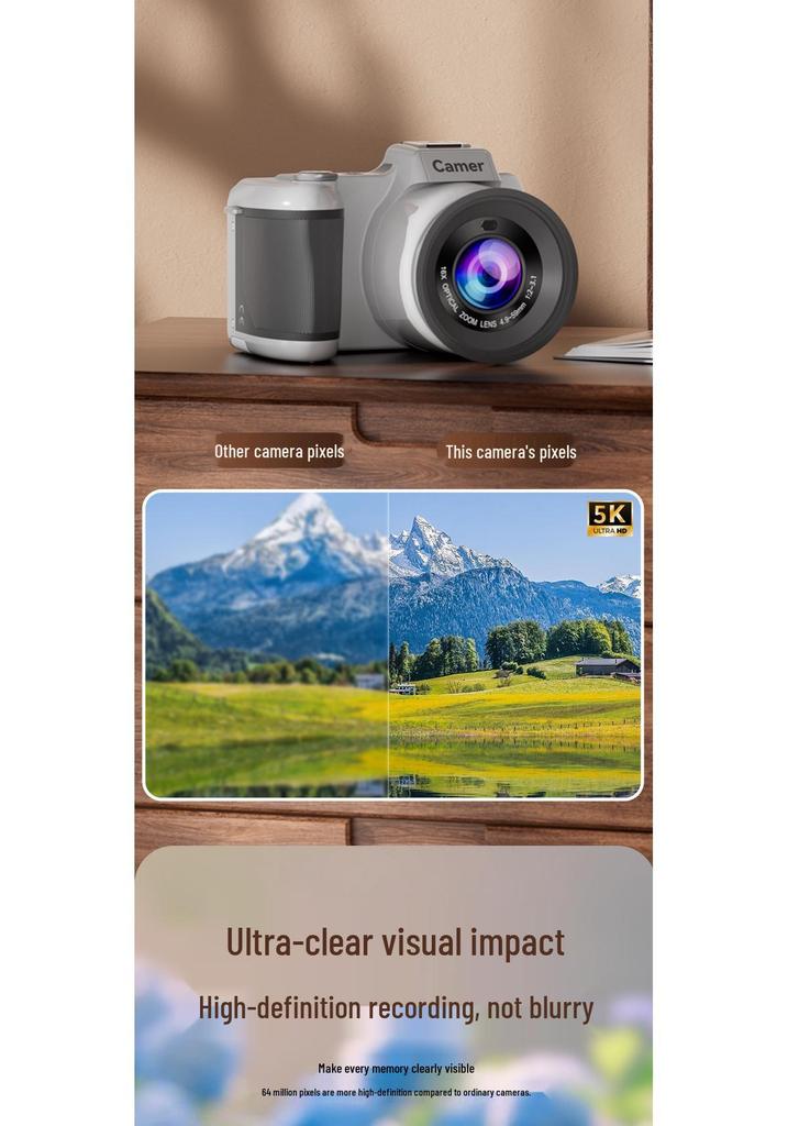 Cross-Border 5K Digital HD Camera: 64MP Sensor, Ideal for Students & Parties