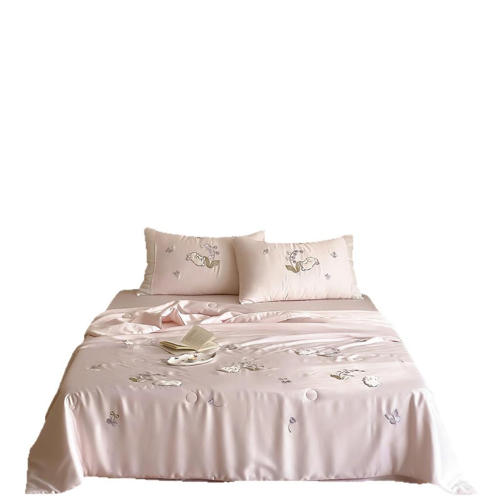 Light Luxury Tencel Summer Quilt Set - Cartoon Rabbit Cool Kids' Blanket