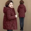 Mom's Winter Cotton Coat: Mid-Length Warm Jacket for Women, Middle-Aged & Elderly