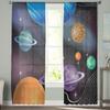 Universum Stern Planet Tüll Fenstervorhang Transparent Volants Vorhänge Für Wohnzimmer Heimdekoration Drapierung Paneel