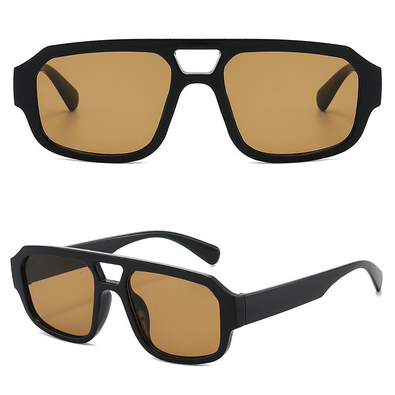 New Fashion Double Bridge Square Sunglasses Unisex Oversized Sun Glasses UV400 Protection Trendy Shades