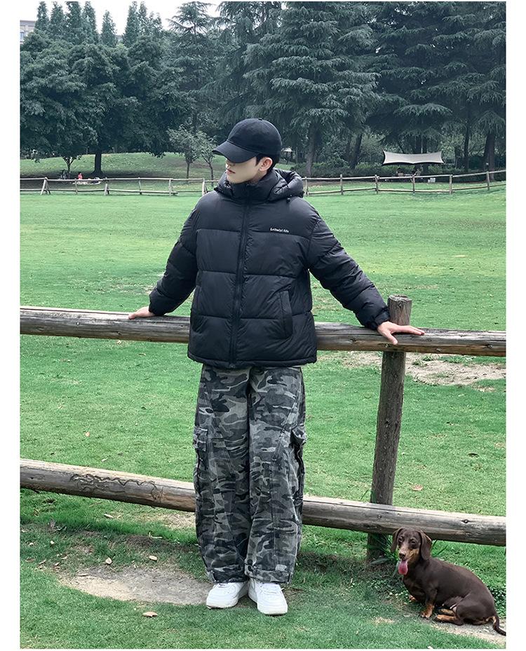 Unisex Short Hooded Winter Jacket with Big Pockets