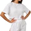 Women Summer Pajama Set Loose Breathable T-shirt and Shorts Loungewear