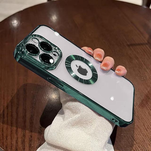 Luksusowe Platerowane Etui z Logo z Otworem, Puste, na iPhone 14 13 11 12 Pro Xr X Xs Max 7 8 Plus Se3, Miękkie Przezroczyste Odporne na Wstrząsy