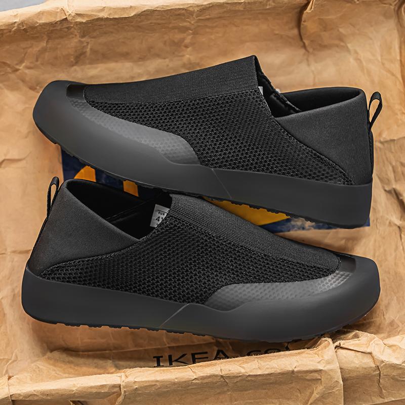 

2025 Spring New Men s Shoes Breathable Anti-Odor Mesh Face Shoes Non-Slip Sports Shoes Black Soft Bottom Dad Shoe 39 чёрный