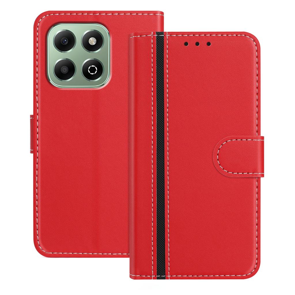 For Honor X6b 4G Phone Cases Wallet Stand Color Splicing Leather Cover with Magnetic Clasp