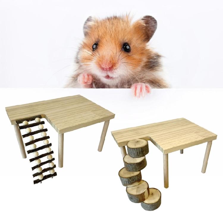 Wooden Climbing Ladder Jumping Platform Toy for Hamster Small Pet Safe Play Environment Corner Entertainment Accessory