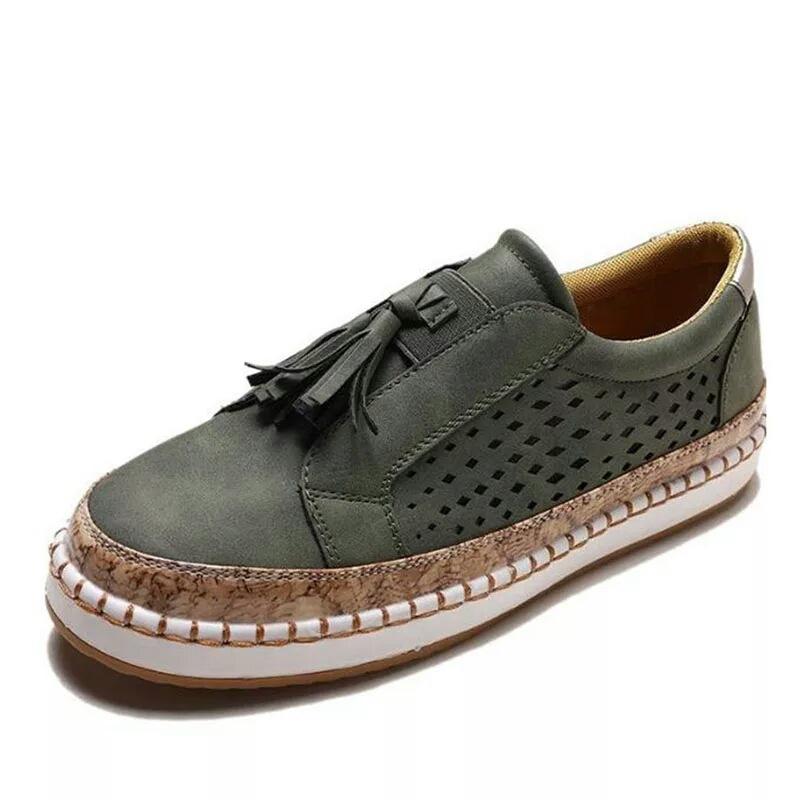 Neue Fransenschuhe Damen Sommer flacher Ausschnitt Schuhe Einzelne Schuhe Sommersport schuhe