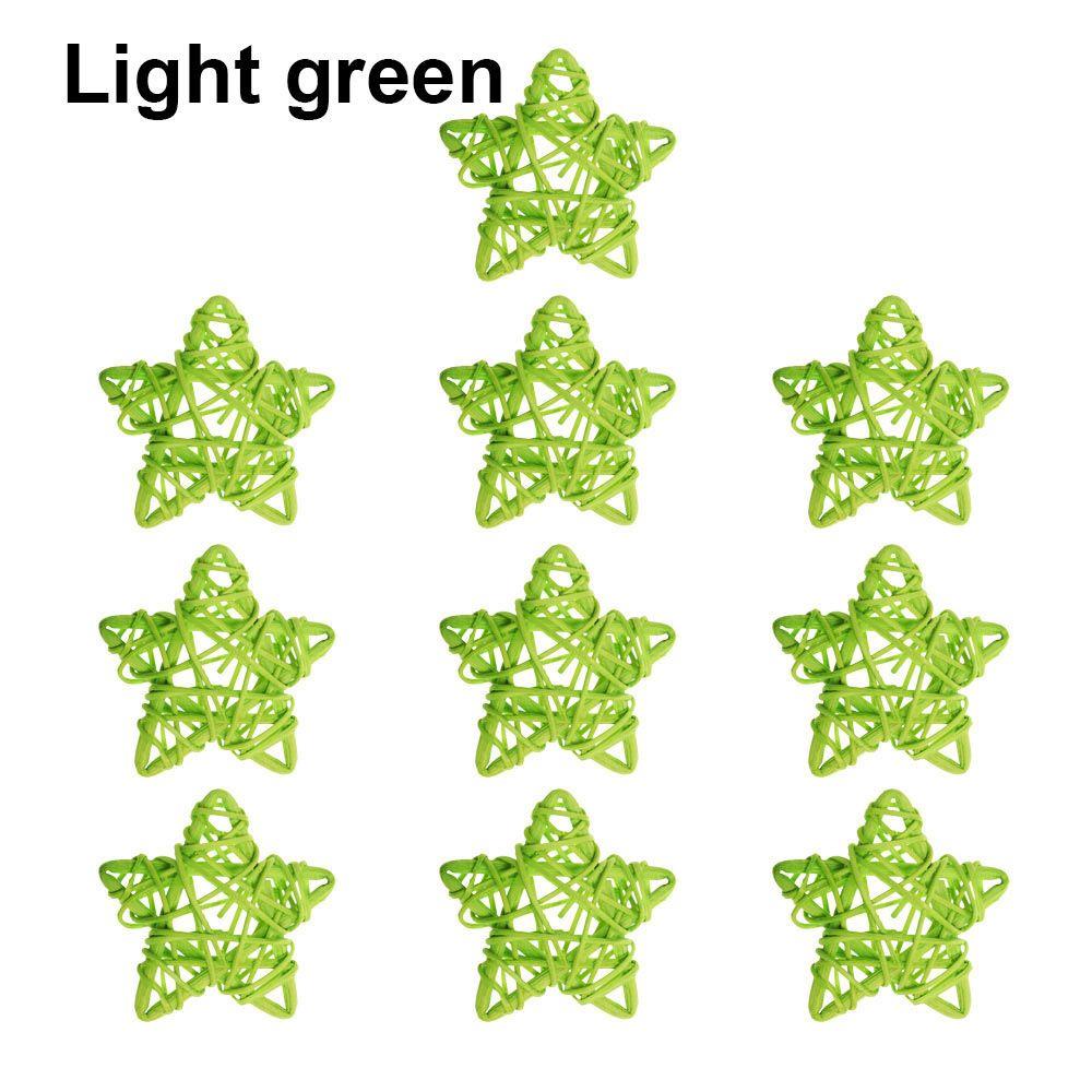 10PCS New Year Festival Ornaments Wedding Party Home Decor Pentagram Shape ArtifIcial Rattan Star Sepak Takraw Christmas Gift