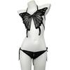 Sex underwear female sexy perspective pure desire cute butterfly lace-up mesh three-point uniform free-of-charge set