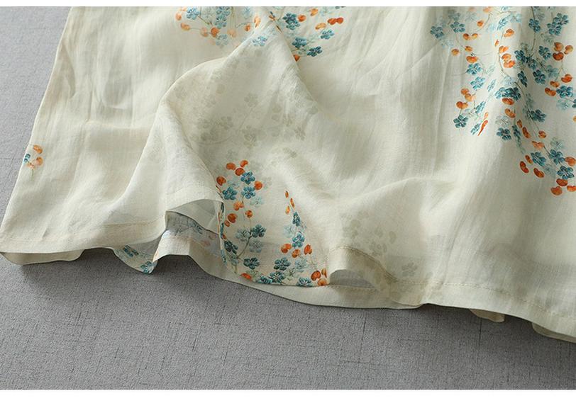 Chinese Style Fresh Age-Reducing Qipao Dress: Stand Collar, Diagonal Placket, Slim-Fit, Mid-Sleeve, Summer Cotton-Linen Blend for Women.