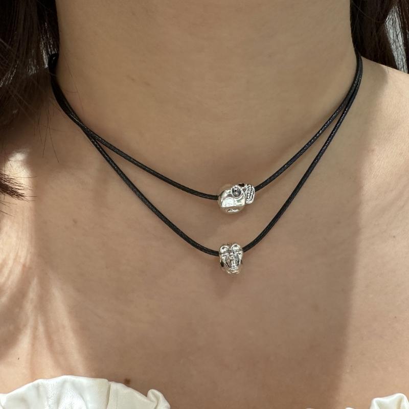 Retro Totenkopf Halskettenanhänger Antiker Acryl Schlüsselbein Kette Vintage Gotischer Schmuck Geschenke Skelett Choker Halsketten