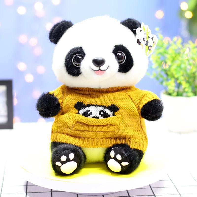

Милая кукла панда - национальное сокровище, плюшевая игрушка, кукла для автомата-хватайки, детский праздничный подарок yellow sweater panda with pocket