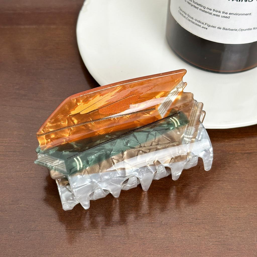 Acrylic Eyecatching Printed Hair Clips In Assorted Colors For Effortless Styling Hair