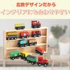Apricity Wooden Train Set with Mini Magnetic and Storage Great for Home Decor Cars, Attachments, Box,