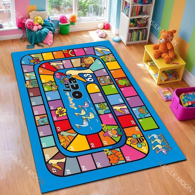 1PC Children's Number Snake Game Cartoon Carpet for Living Room Bedroom Bedside Floor Mat Kids Playing Mat Area Rug