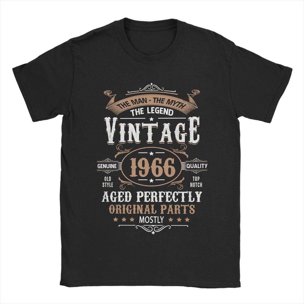 Unisex Unisexs TShirts 60th Birthday Vintage 1966 Legend Fashion Cotton Tee Shirt T Shirt Crew Neck Clothing Birthday Gift