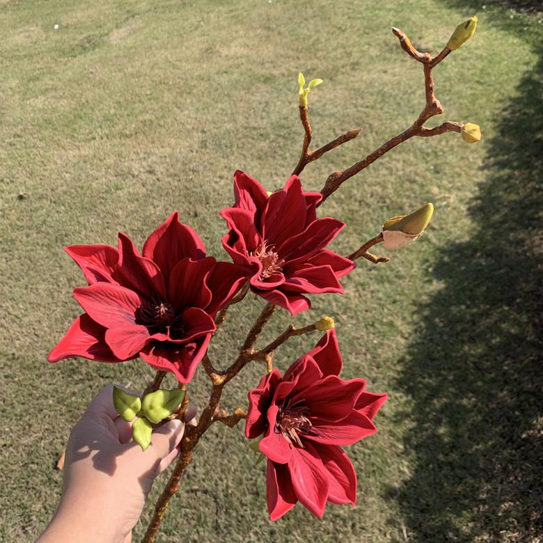 High-End Chinese Style Magnolia Artificial Flower Arrangement for Home Decor