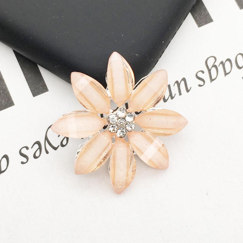 Engood100Pcs Acryl Flower Rhinestone Button Buckles for DIY Hair Sewing Trim & Embellishments Craft for Wedding Decoration ZJ200