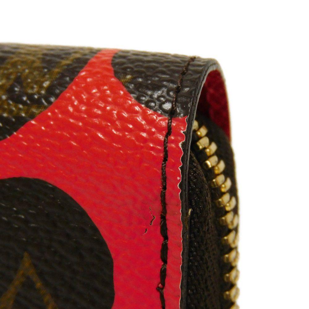 Used 12564 Zippy Wallet M60450 7940 Yayoi Kusama Brown Red Old Model Monogram Pumpkin Dot Rouge Unisex from Japan