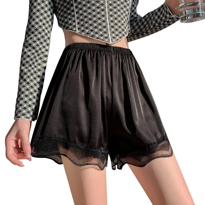 Dámské protiskluzové bezpečnostní šortky Letní krajkové pyžamové šortky Prodyšné Volný střih Tenké Vysoká elasticita