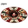 3D Optical Illusion Floor Mats Christmas Round Area Rug, Visual Trap Mat with Santa Elk Print, Unique Seasonal Gift Rugs Non-Slip Stain Resistant