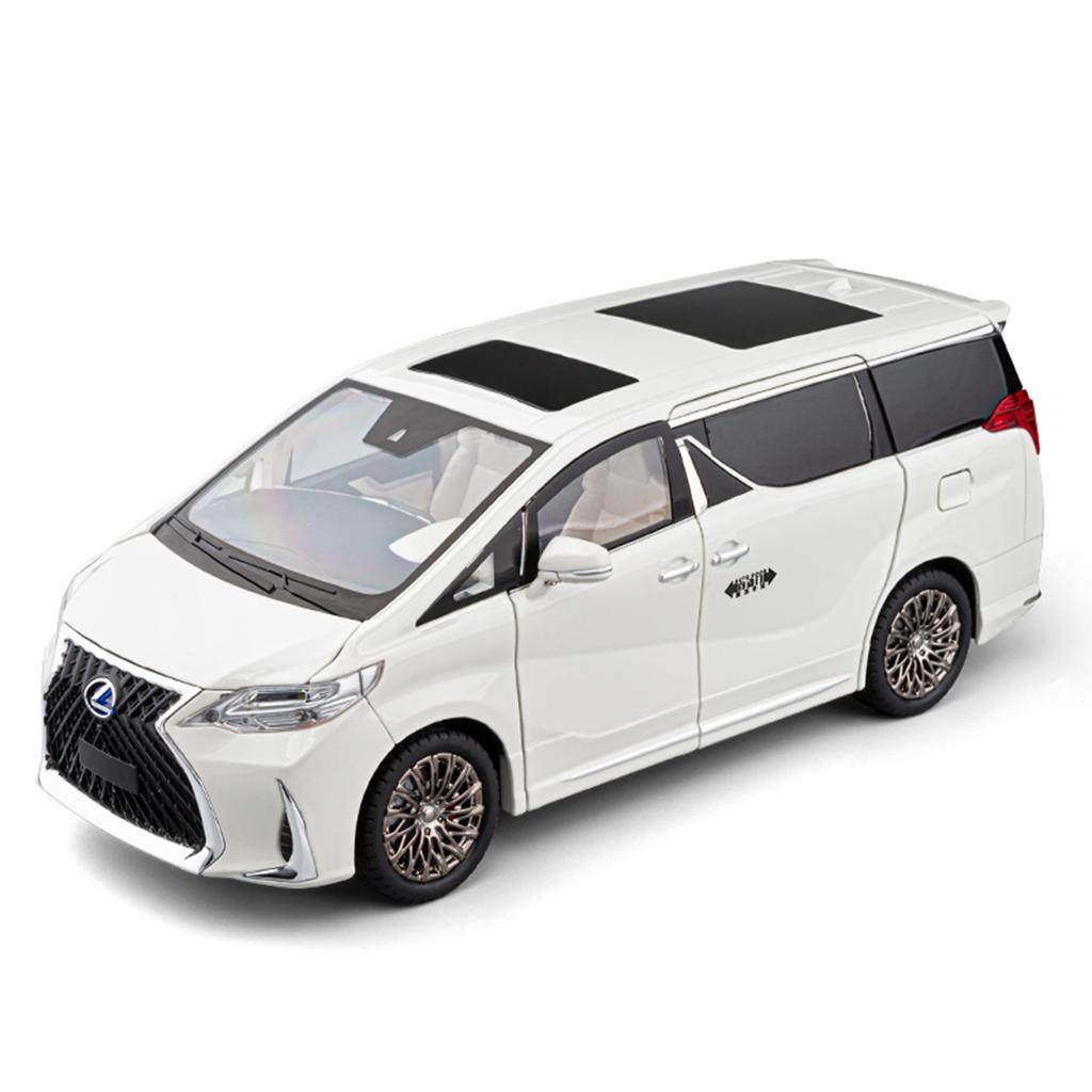 Electric Door 1/18 Lexus LM300 MPV Alloy Luxy Car Model Diecast Metal Vehicles Car Model High Simulation Sound and Light Kids Toy Gift