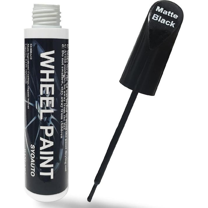 

SYOAUTO Matte Black Rim Touch Up Paint, Car Wheel Scratch Repair Touch Up Paint Pen, Universal Color Rim Wheel Paint (Matte Black) матовый черный