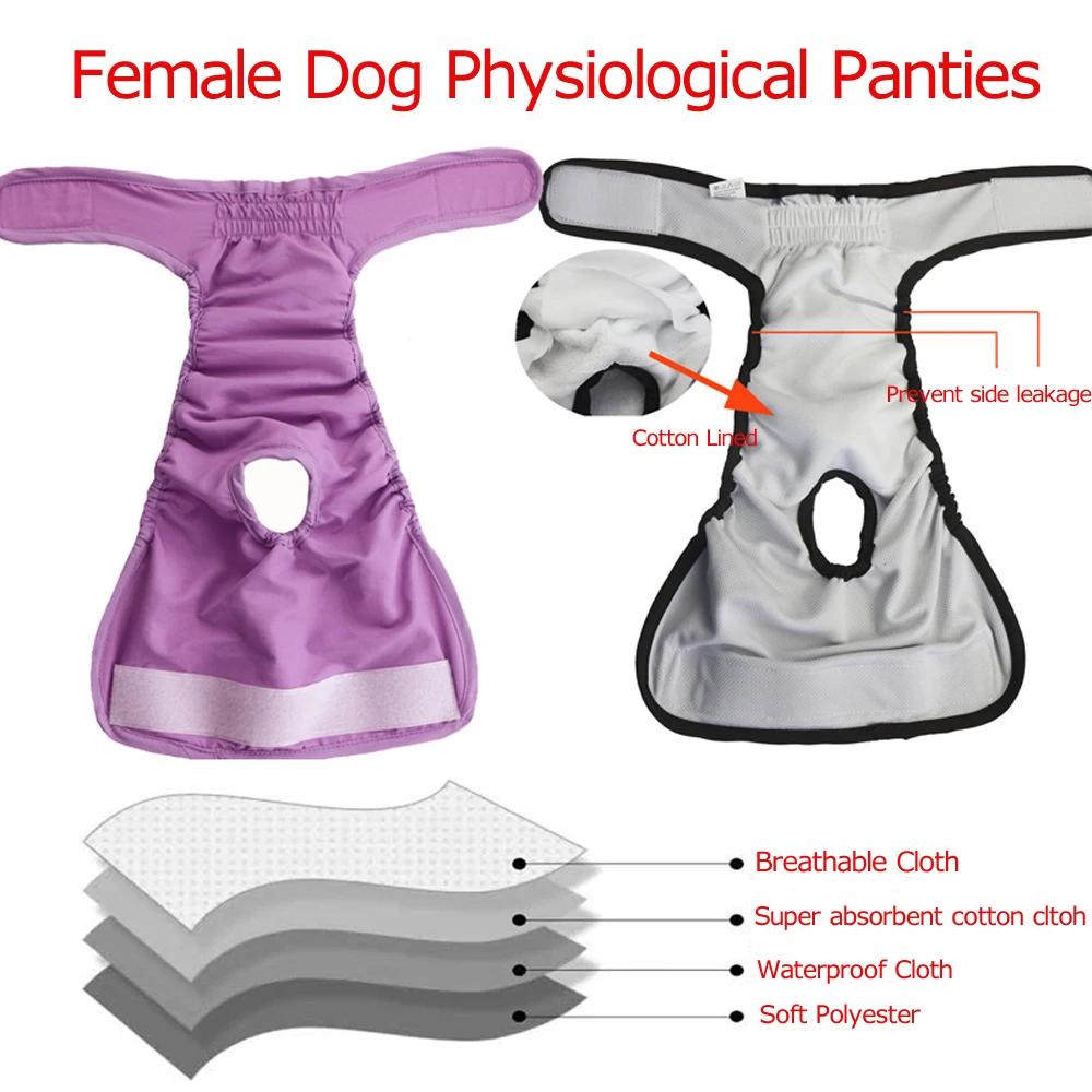 Washable Female Dog Period Diapers Reusable Doggie Diapers Highly Absorbent Dog Diapers Leak-Proof Puppy Diaper for Female Dogs