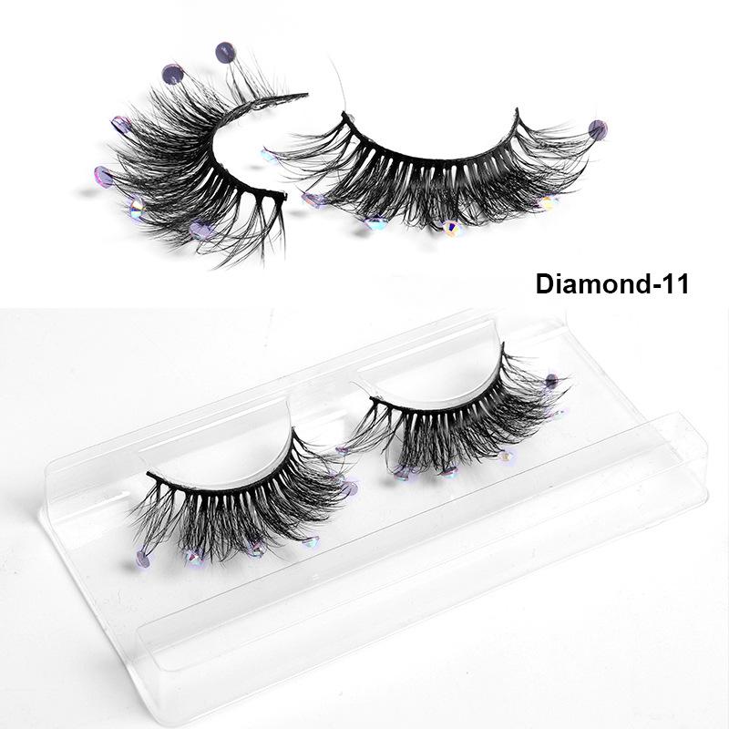 Europe And The United States With Diamond False Eyelashes 3d Three -Dimensional Natural Thick Grafted Eyelashes