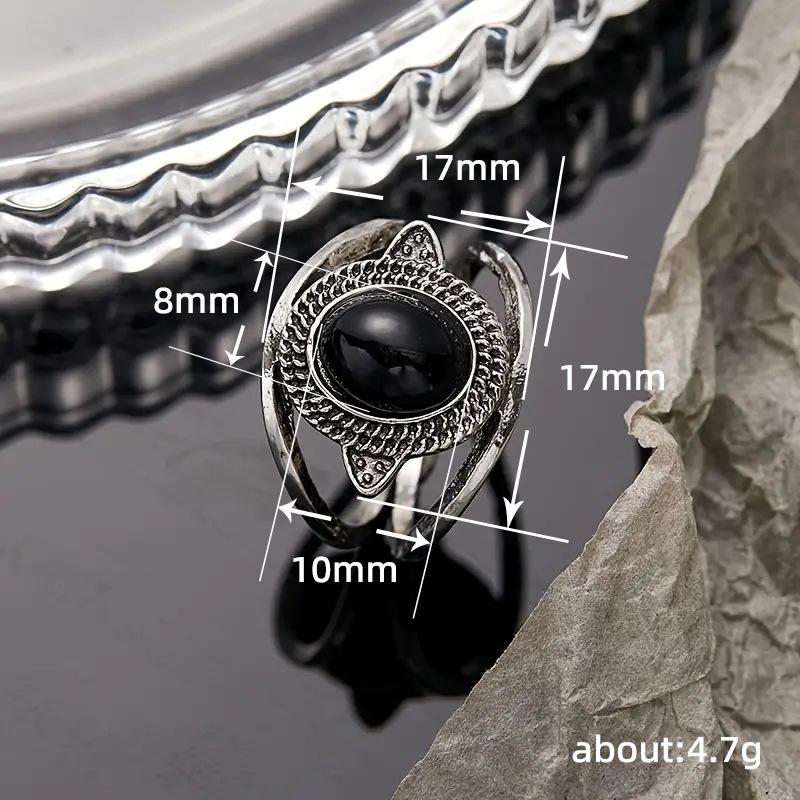 Joias de Vento, Anel de Pedra Oval Simples Personalizado da Moda, Anel Retrô Estilo Ocidental