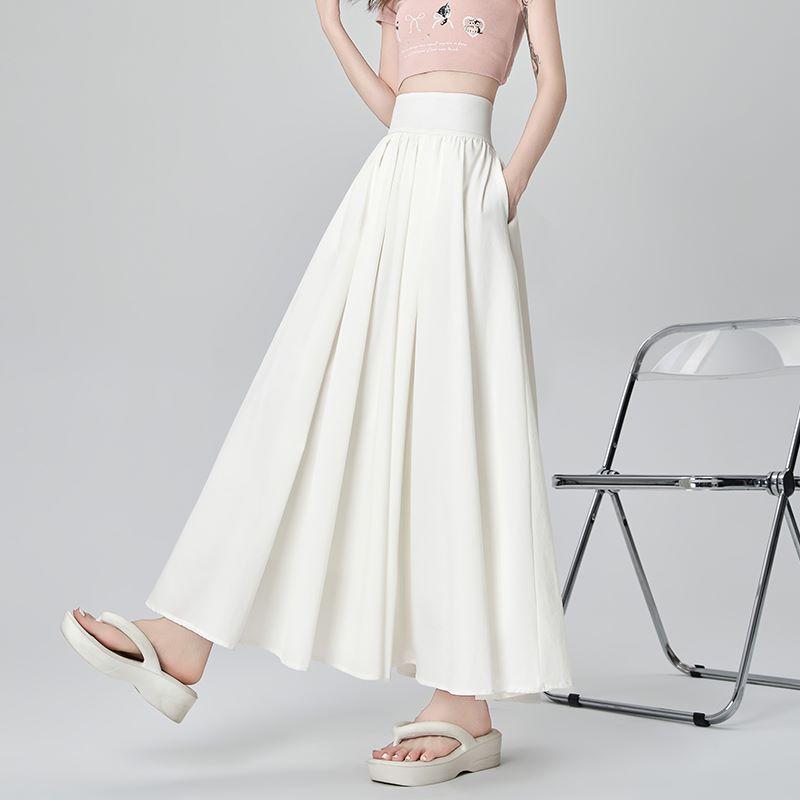Spring and Summer Drape Chic Skirt Ladies's High Waist Pleated Skirt