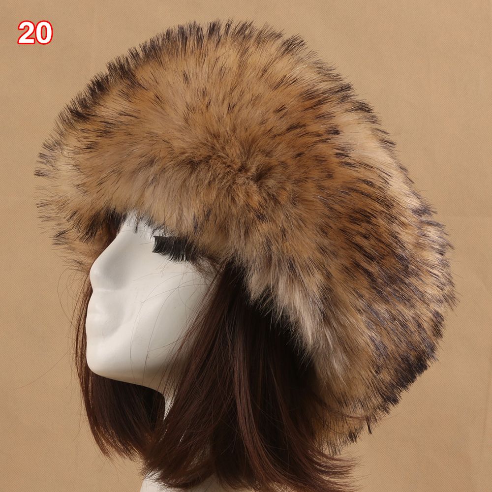 Fashion Winter Earwarmer Thick Fluffy Women Russian Cap Headband Hat Faux Fur