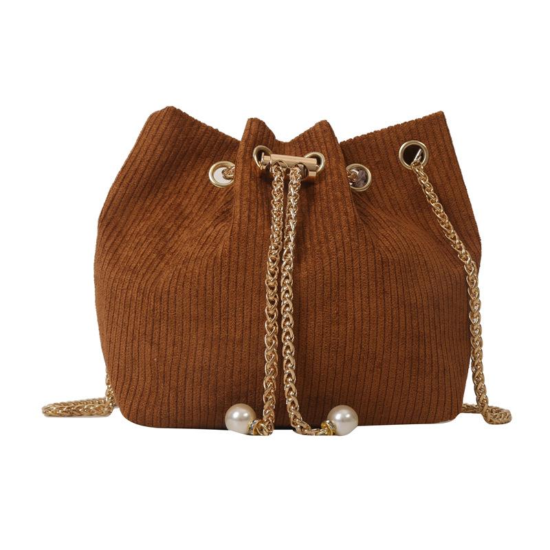 Pumping Belt Mode 2025 neue Cord Süßigkeitenfarbe Hugh große Kapazität Leerlaufkette diagonale Spannschulter Eimertasche