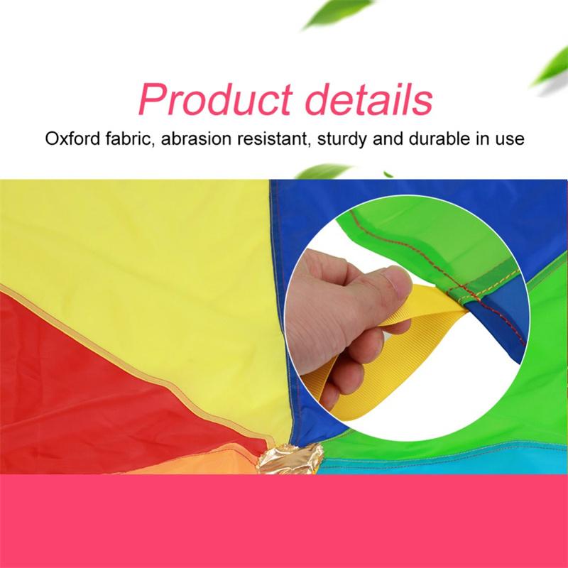 2M/4M Diameter Kids Outdoor Teamwork Game Prop Rainbow Parachute Toys Jump Bag Bounce Play Mat School Activity Puzzle Game