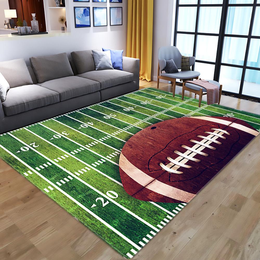3D Printed Rugby Sports Living Room Bedroom Home Decoration Floor Mat