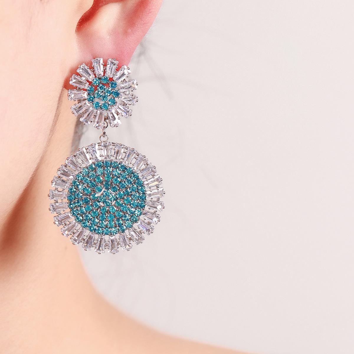 

Серьги-подвески из серебра 925 пробы с преувеличенным подсолнухом: Красочные, Супер Блестящие Заметные Украшения океан синий